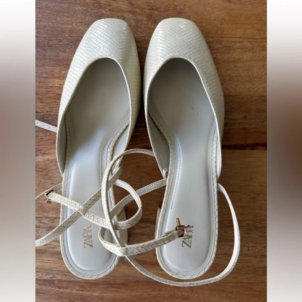 Zara NWT cream Mary Jane sandal shoes - Picture 5 of 5
